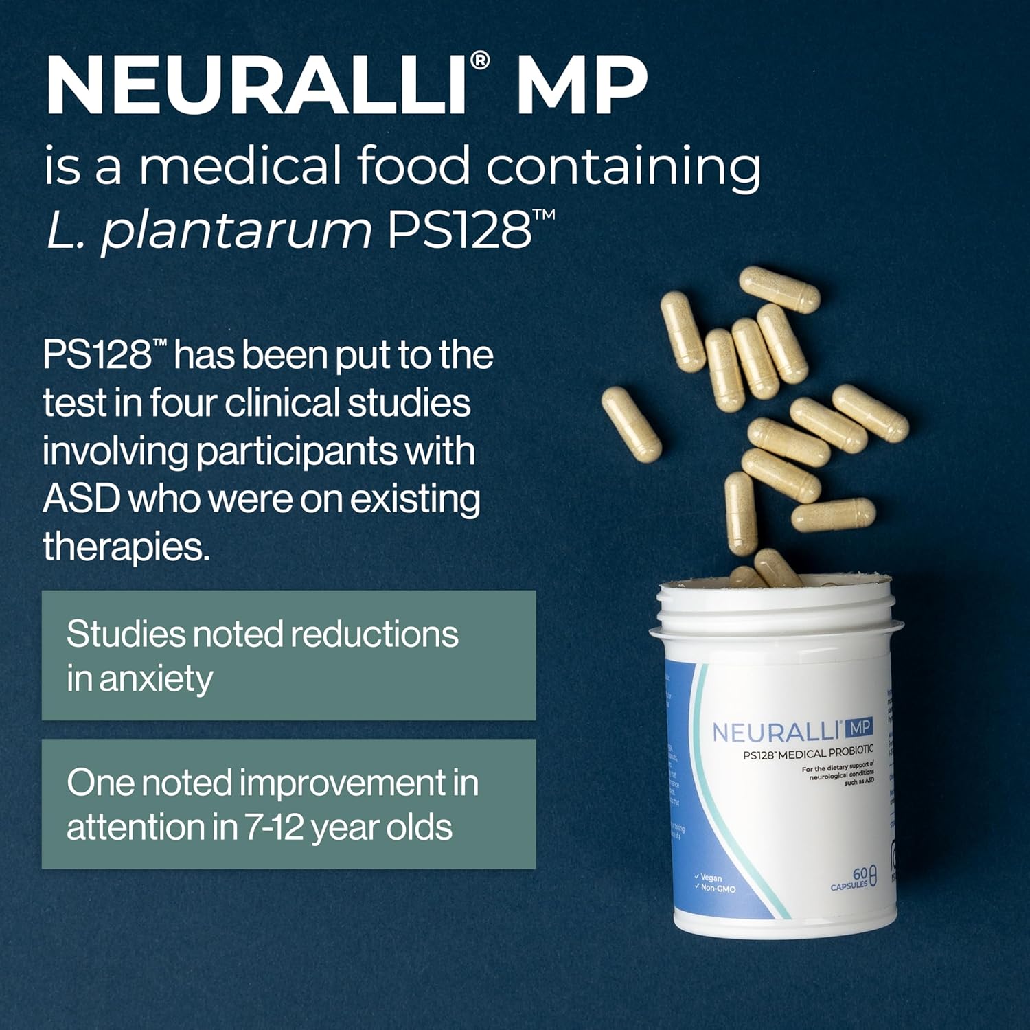 Bened Life Neuralli MP, PS128 Probiotic Medical Food for People with ASD and PD (30-Day Supply)