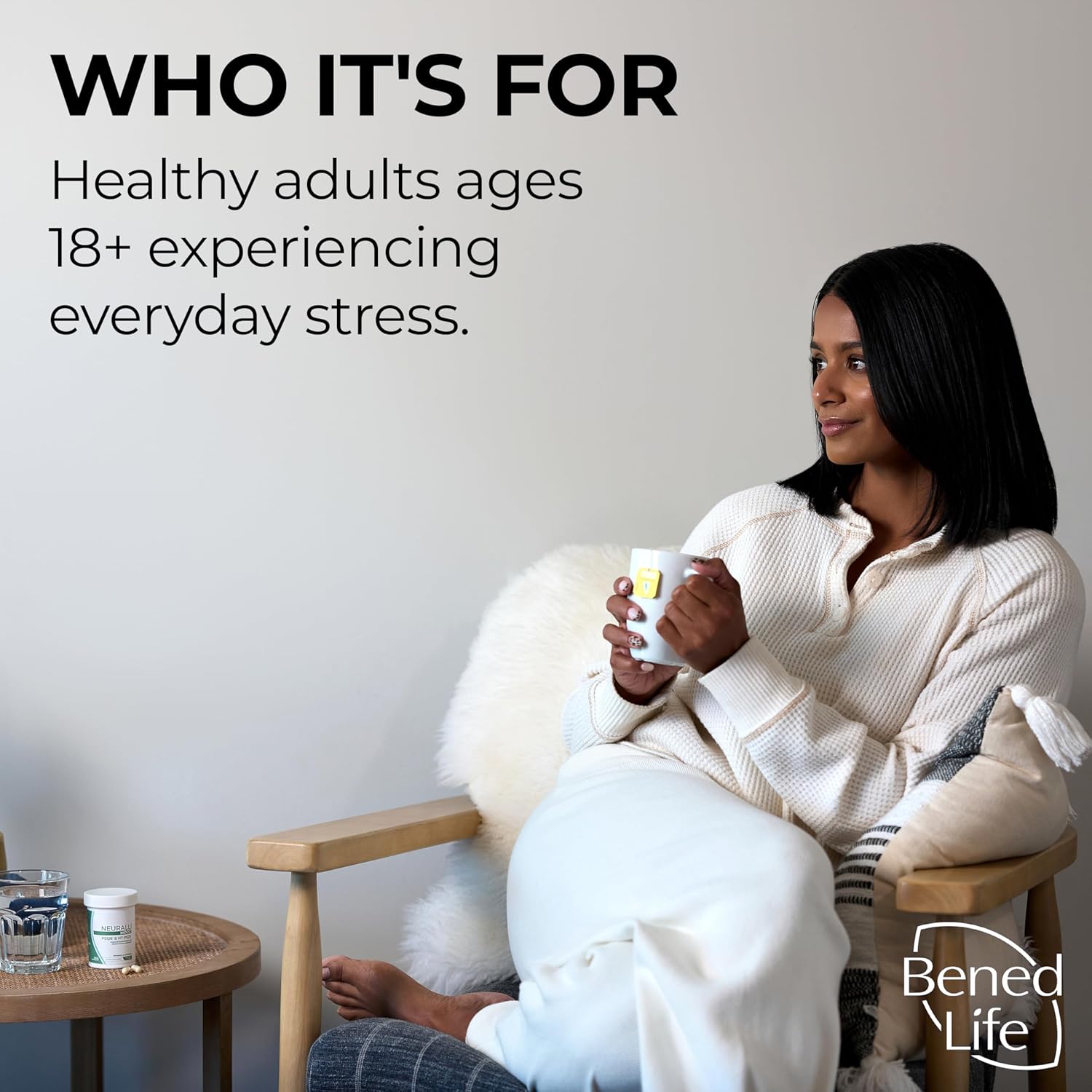 Bened Life Neuralli Mood with PS128 for Stress Relief & Recovery via The Gut-Brain Axis (30-Day Supply), Ages 18+