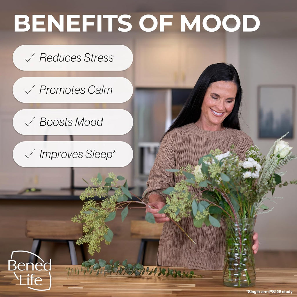 Bened Life Neuralli Mood with PS128 for Stress Relief & Recovery via The Gut-Brain Axis (30-Day Supply), Ages 18+
